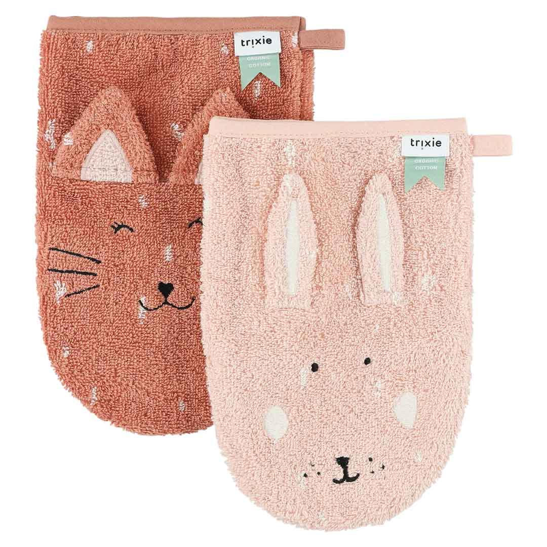 Washcloths 2-pack - Mrs. Cat & Mrs. Rabbit