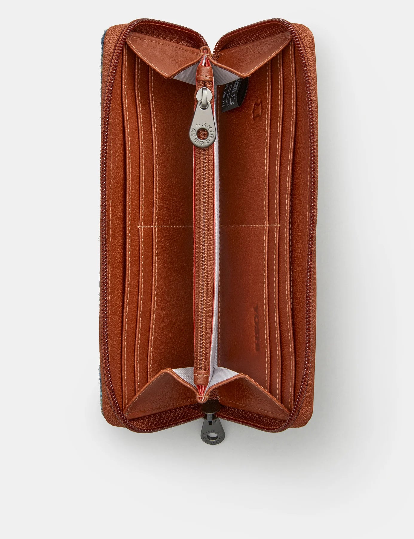 Blue Highland Cow Zip Around Purse