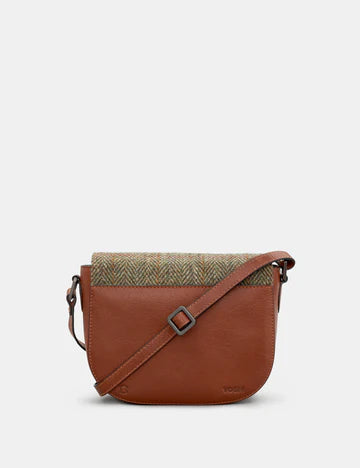 Brown + Tweed Highland Cow Flap Over Cross Body Bag