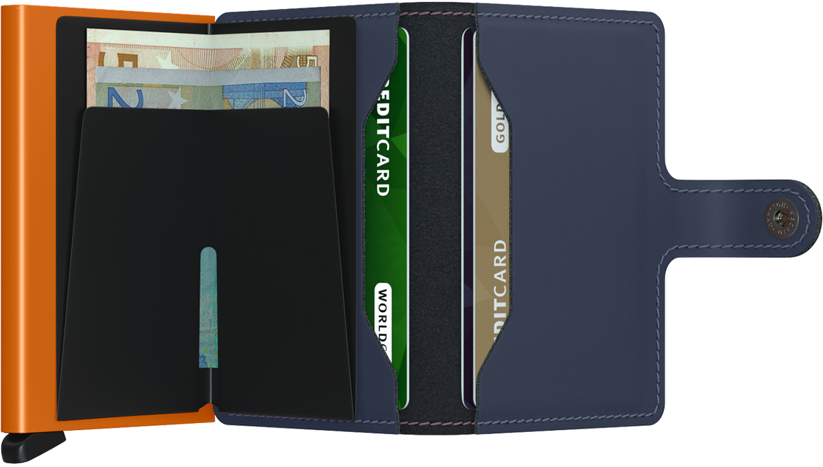 Miniwallet Matte Nightblue & Orange