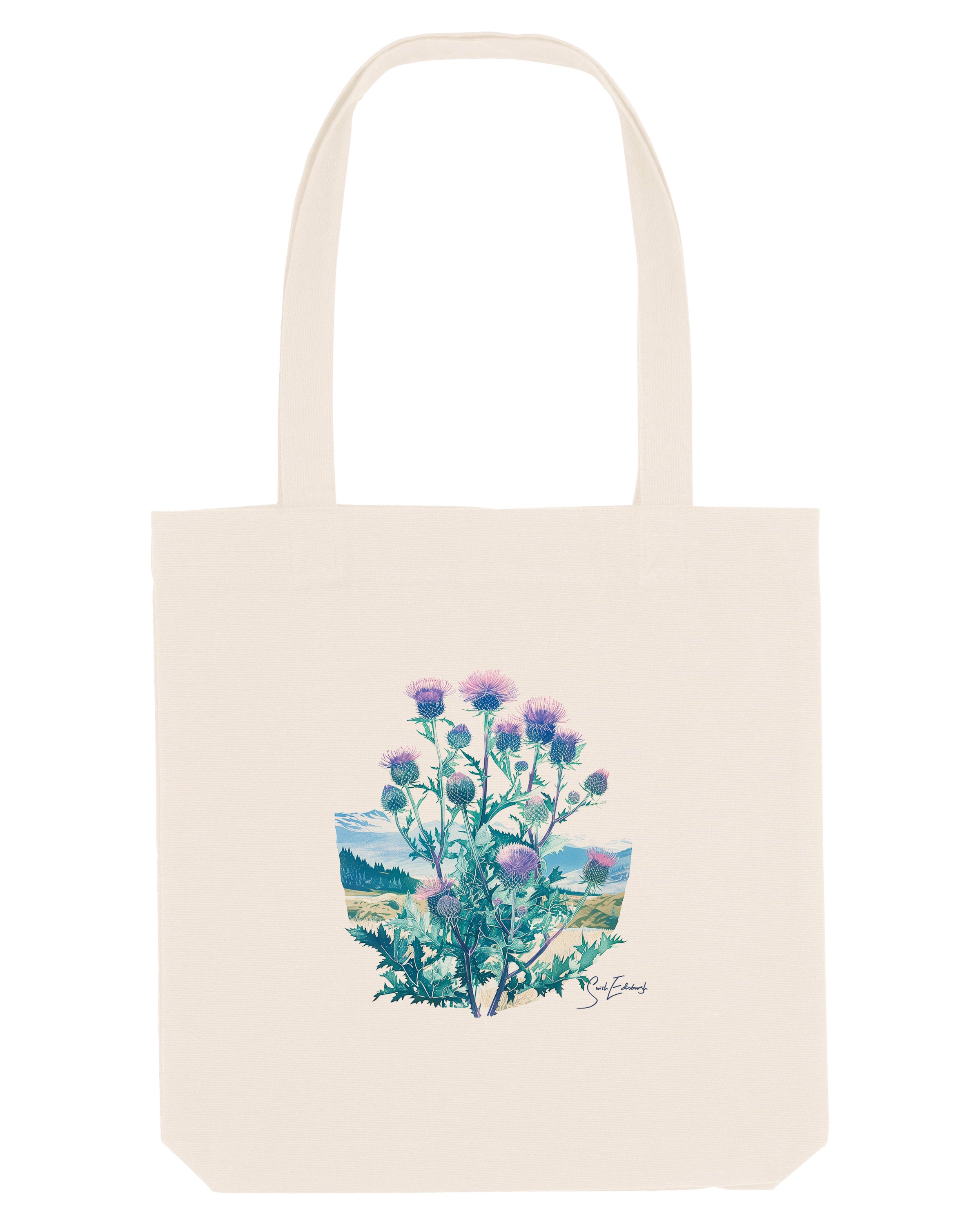 Organic Thistle Landscape Tote Bag