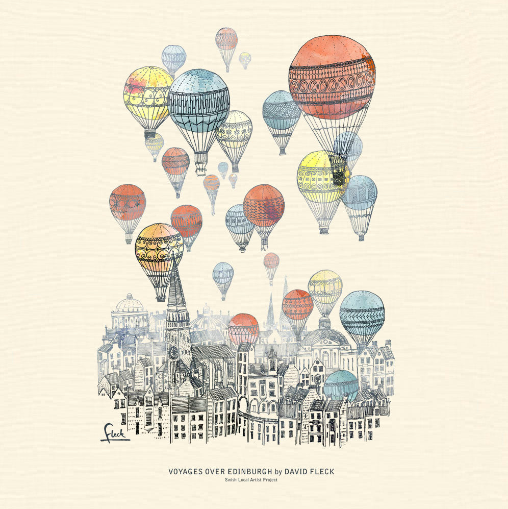 Recycled Cotton Tote - Voyages Over Edinburgh