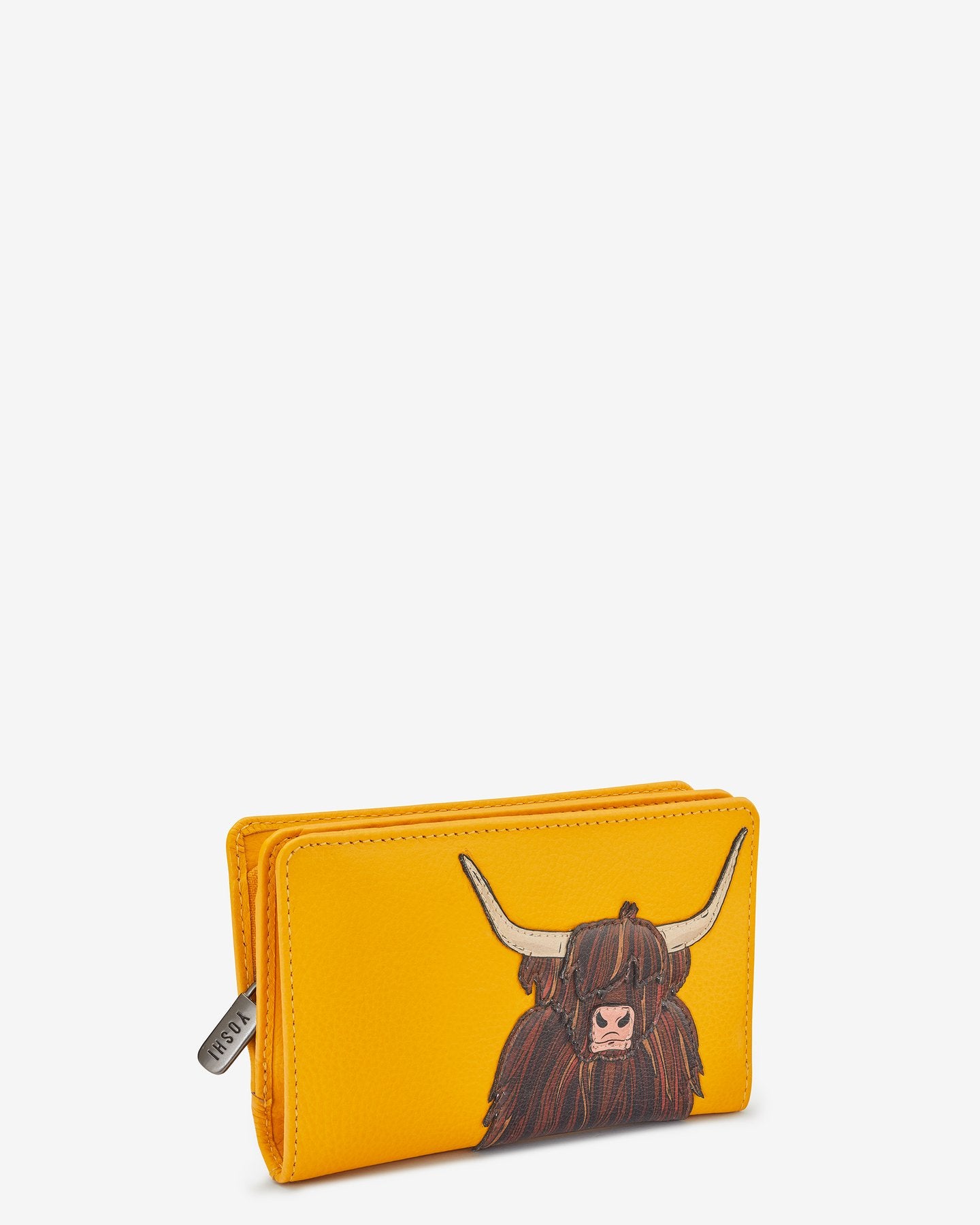 Highland Cow Zip Around Purse