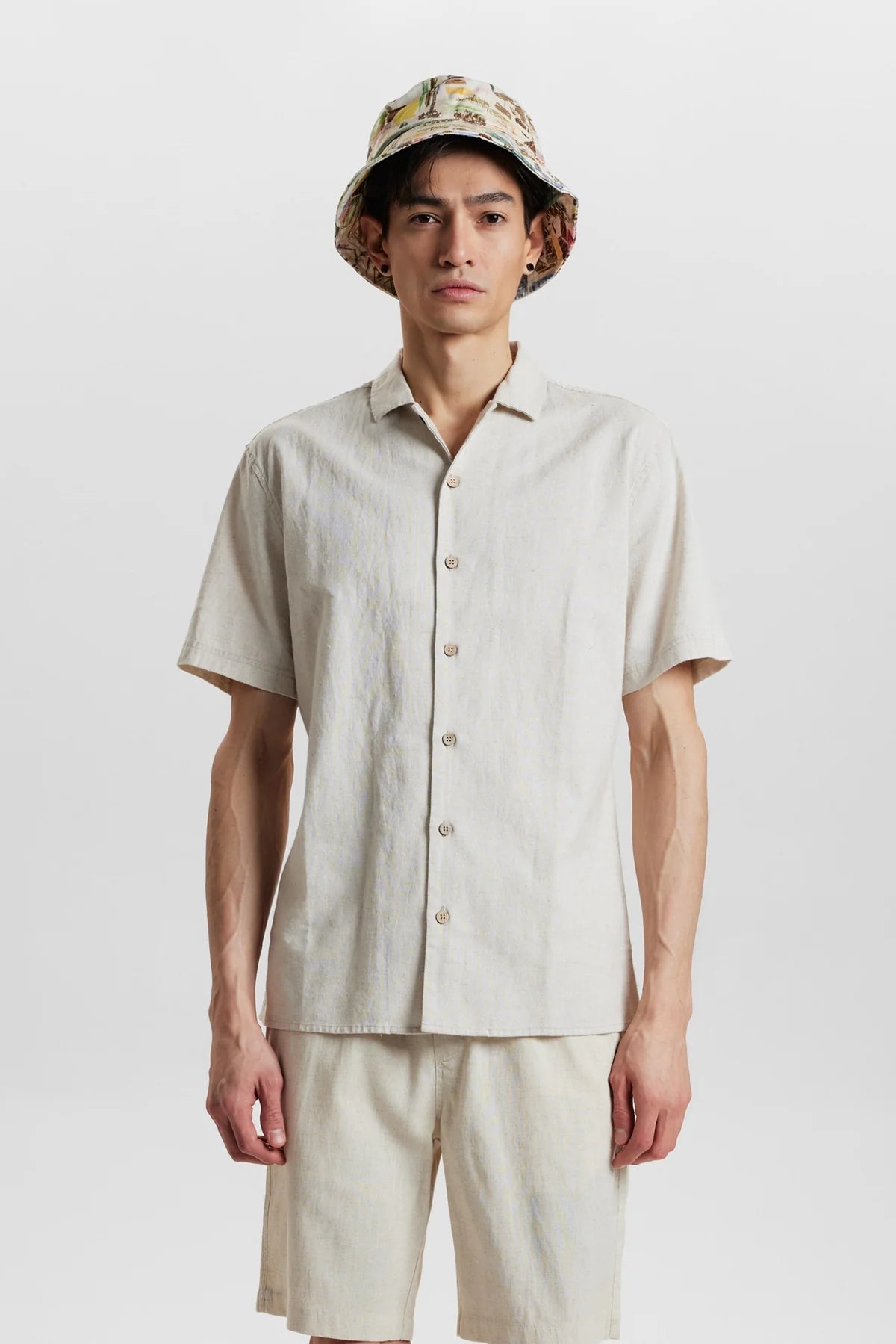 AKLEON S/S COT/LINEN SHIRT