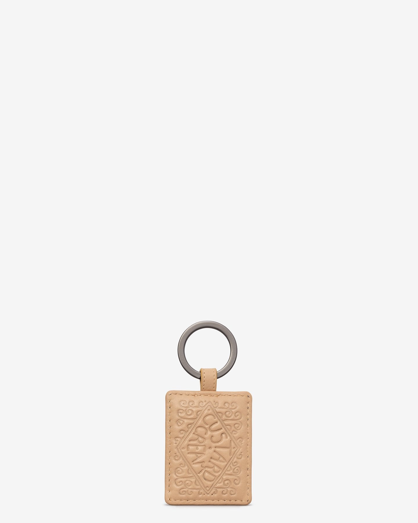 Custard Cream Leather Keyring