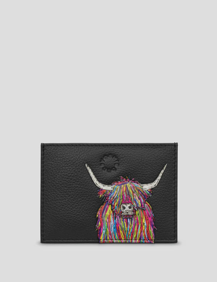 Black Rainbow Highland Cow Academy Card Holder