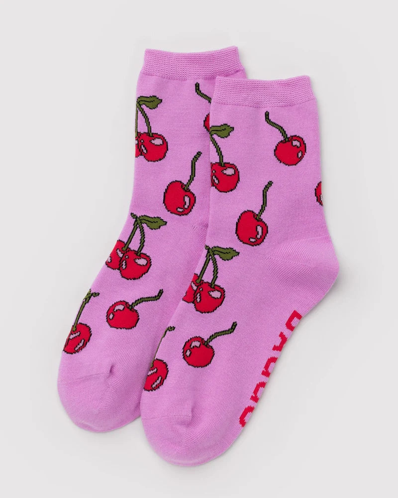 Cherries Crew Socks