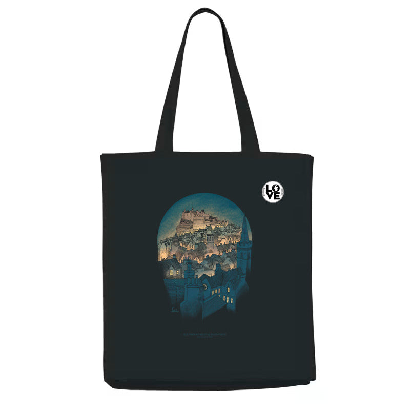 Recycled Cotton Tote - Old Town At Night