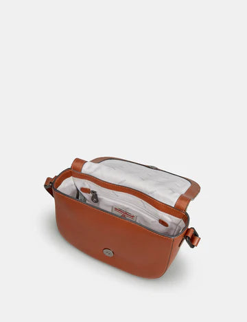 Brown + Tweed Highland Cow Flap Over Cross Body Bag