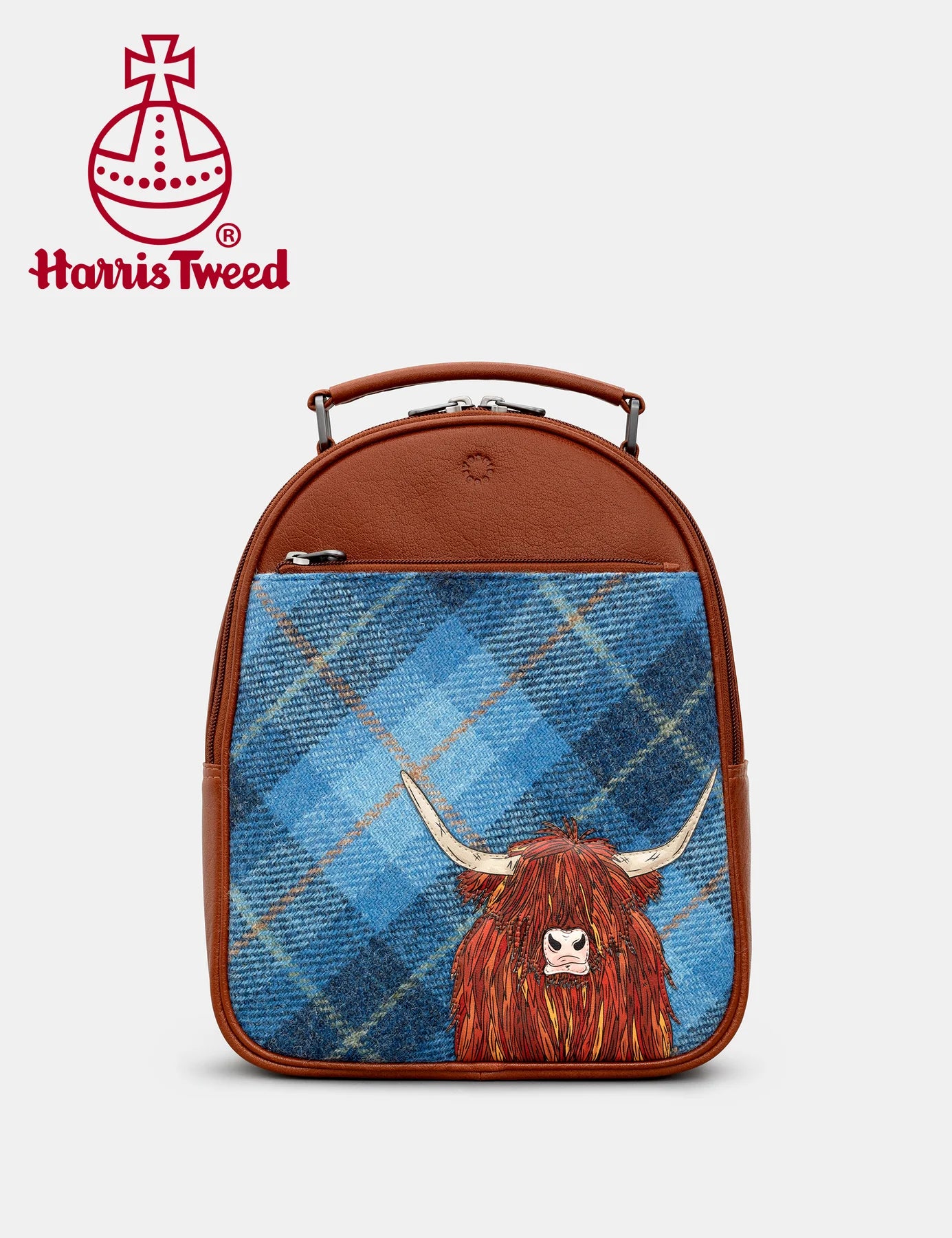 Blue Highland Cow Backpack