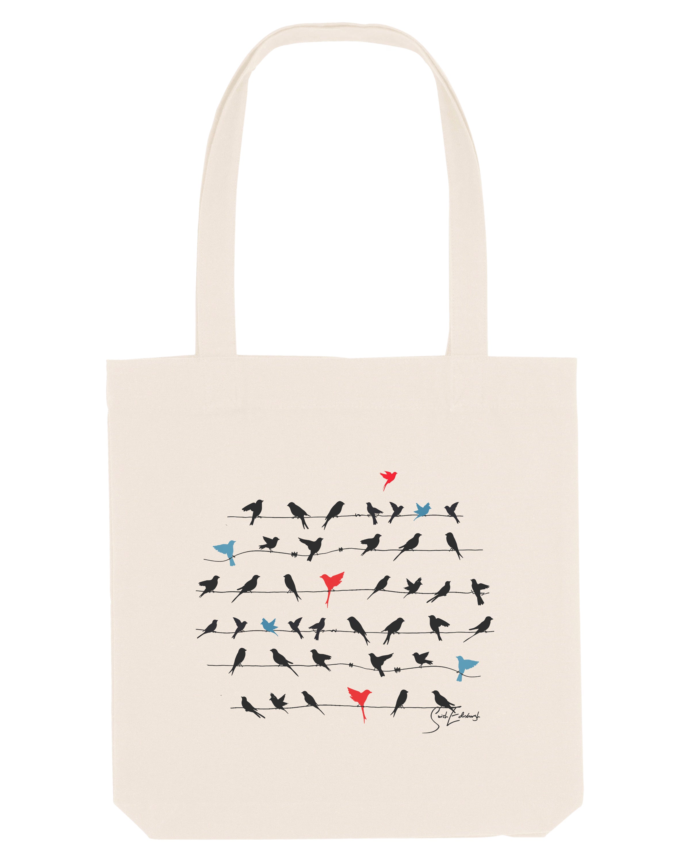 Organic Birds On A Wire Tote Bag