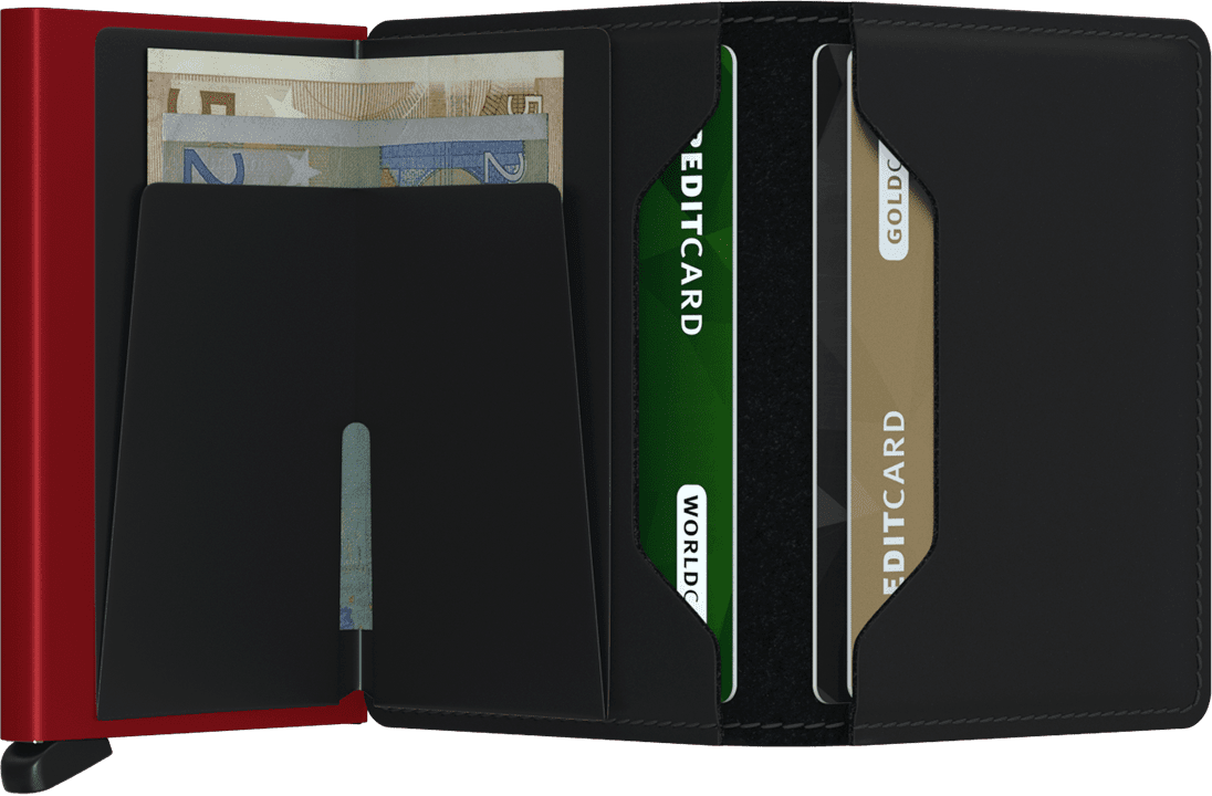 Slimwallet Matte Black & Red